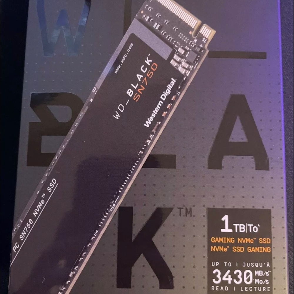 Western digital 1tb sn750 open package never used